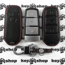Чехол (кожаный) для смарт ключа Volkswagen (Фольксваген) 3 кнопки