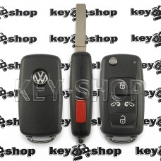 Корпус выкидного ключа для Volkswagen Multivan, Caravelle (Фольксваген Мультивен, Каравелла) 4+1 кнопки (с 2010 года)