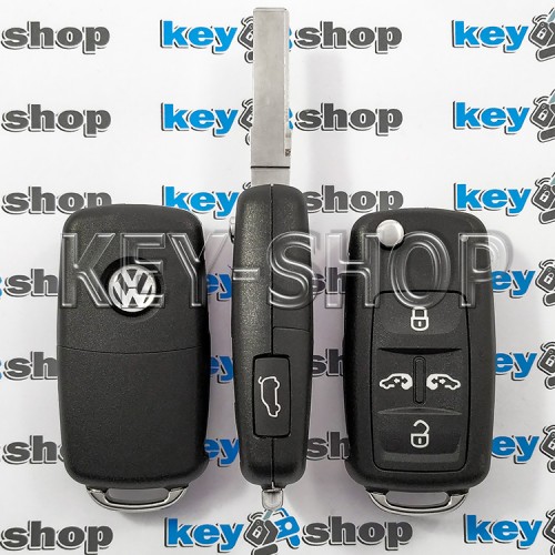 Корпус выкидного ключа для Volkswagen Multivan, Caravelle Transporter (Фольксваген Мультивен, Каравелла, Транспортер) 5 кнопок (с 2010 года)
