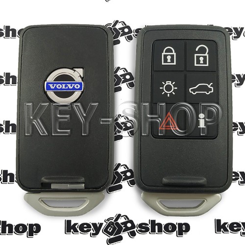 Cмарт ключ для Volvo (Вольво) 5+1 кнопка, чип id46 (keyless-go) (PCF 7945/7953) 433MHz