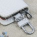 Ключница карманная (белая, "змеиная кожа", на молнии, с карабином, с кольцом), логотип Volvo (Вольво)