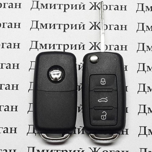 Оригинальный выкидной ключ Volkswagen (Фольксваген) - 3 кнопки, чип ID 48, 5K0837202AF, 433 MHz