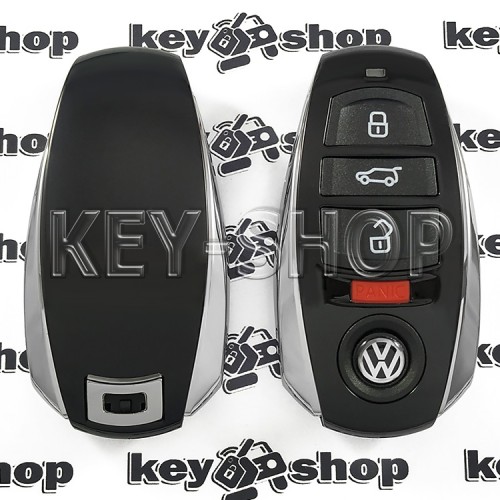 Смарт ключ для Volkswagen Touareg (Фольксваген Туарег) 3 кнопки + 1 (panic), HITAG (VAG), PCF 7945A, 315Mhz / Keyless Go