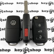 Выкидной ключ для Volkswagen (Фольксваген) 3 + 1 кнопки 5K0837202AE, ID 48, 315 MHZ