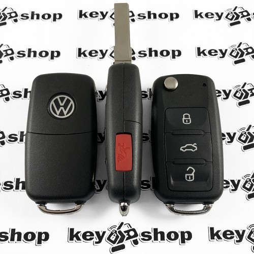 Выкидной ключ для Volkswagen (Фольксваген) 3 + 1 кнопки 5K0837202AE, ID 48, 315 MHZ