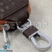 Ключница карманная (кожаная, коричневая, с тиснением, на молнии, с карабином, с кольцом), логотип авто Volkswagen (Фольксваген)