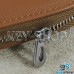  Ключница карманная (кожаная, светло - коричневая, на молнии, с карабином, с кольцом), логотип авто Volkswagen (Фольксваген)