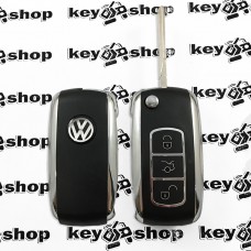 Корпус выкидного ключа Volkswagen (Фольксваген) ― 3 кнопки тип ФАЭТОН под переделку с обычного корпуса