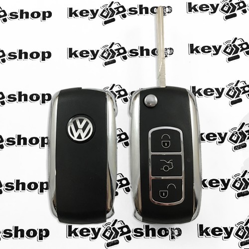 Корпус выкидного ключа Volkswagen (Фольксваген) ― 3 кнопки тип ФАЭТОН под переделку с обычного корпуса