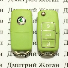 Корпус выкидного автоключа для SKODA (шкода) 3 - кнопки, лезвие HU66, HU49