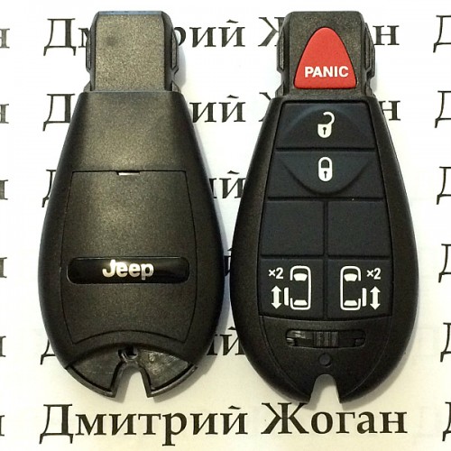 Смарт ключ для Jeep (Джип) 4 кнопки + 1 (panic), чип PCF7941, 433 MHz