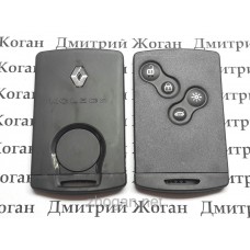 Смарт карта для RENAULT Koleos (Рено Колеос) 4-кнопки PCF 7953, (Keyless-go), 433 MHZ
