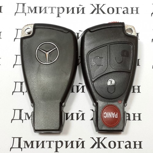 Корпус смарт ключа с отсеком для батареи Mercedes CLS, CLK, C215, Vito (Мерсдес) - 3 кнопки + 1 кнопка (panic)