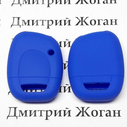 Чехол (синий, силиконовый) для авто ключа RENAULT (Рено) 1 кнопка