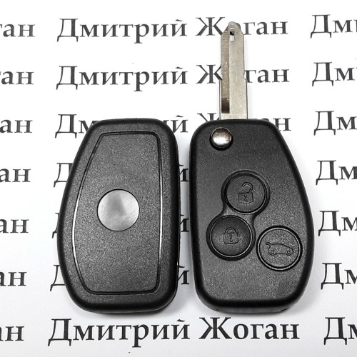 Выкидной ключ для RENAULT (Рено) 3 кнопки, лезвие NE 73