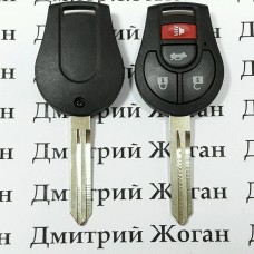 Корпус автоключа для NISSAN (Ниссан) 3 - кнопки + 1 кнопка (PANIK),лезвие NSN14