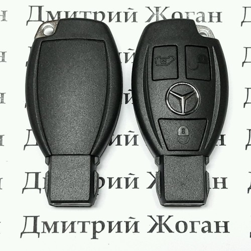 Корпус смарт ключа для Mercedes (Мерседес) 3 кнопки, с креплением для батареи и лезвием