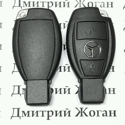 Корпус смарт ключа для Mercedes (Мерседес), 2 кнопки, с креплением для батареи и лезвием