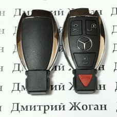 Корпус смарт ключа Mercedes (Мерседес) 3 + 1 кнопка, с креплением для батареи