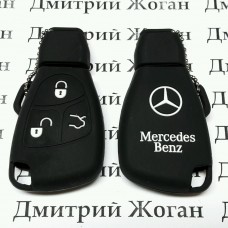 Чехол (силиконовый) для авто ключа Мерседес (Mercedes) 3 кнопки