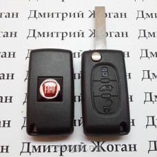 Ключ для Fiat (Фиат) 3 кнопки средняя (бусик) с чипом ID46, 433MHZ