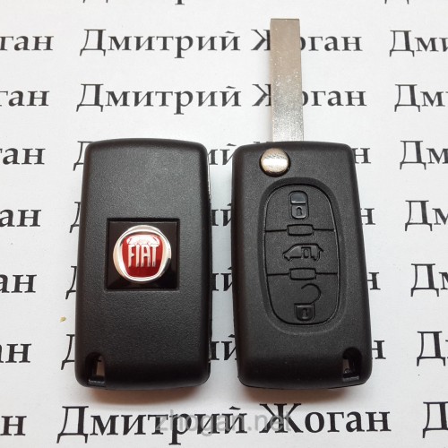 Ключ для Fiat (Фиат) 3 кнопки средняя (бусик) с чипом ID46, 433MHZ