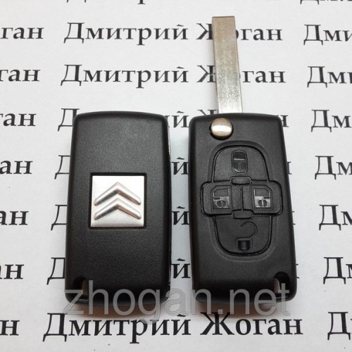  Ключ на Citroen C8 (Ситроен) 4 кнопки  434Mhz id46