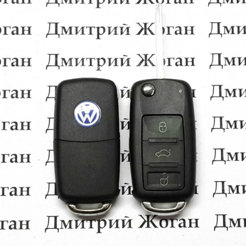 Выкидной ключ для VOLKSWAGEN TOUAREG (Фольксваген Туарег) 3  кнопки ID46 (PCF7946), 433 Mhz