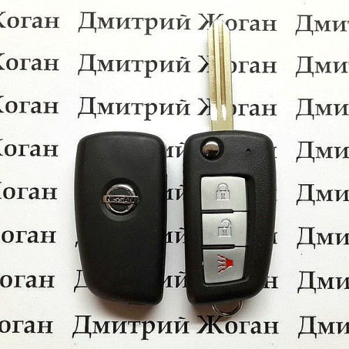Корпус выкидного ключа для Nissan (Ниссан) 2 кнопки + 1 кнопка