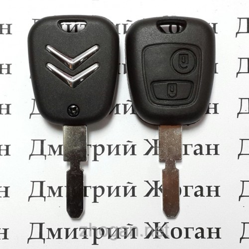 Авто ключ для Citroen (Ситроен) 2 кнопки, с чипом ID46, PCF 7961, 433Mhz, лезвие NE78