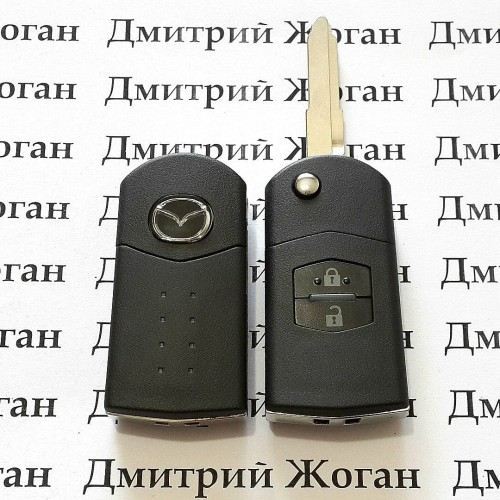 Выкидной автоключ для Mazda (Мазда) 2 - кнопки, с чипом ID 63, 433 MHZ. Лезвие на выбор