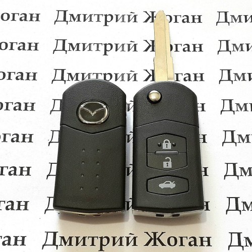 Выкидной автоключ для Mazda (Мазда) 3 - кнопки с чипом ID 63, 433 MHZ, лезвие Maz24