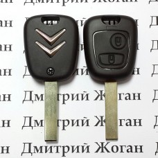 Автоключ для Citroen (Ситроен) 2 кнопки, с чипом ID46, PCF 7961, 433 MHZ, лезвие HU83Т