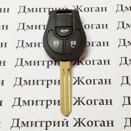 Корпус автоключа для NISSAN (Ниссан) 3 - кнопки (PANIK), чип ID46, 433MHz