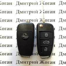 Ключ для SUBARU Outback, Tribeca, Liberty (Субару) 3 кнопки, чип и частота на выбор