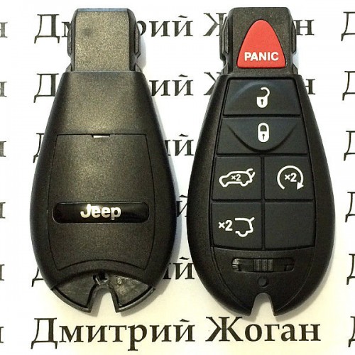Смарт ключ для Jeep (Джип) 5 кнопки + 1 (panic), чип PCF7941, 433 MHz