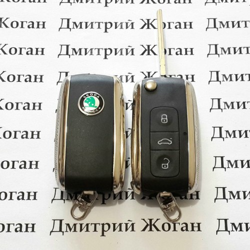 Корпус выкидного автоключа для SKODA (шкода) 3 - кнопки под переделку