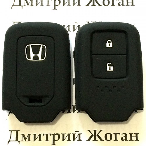  Чехол (черный, силиконовый) для смарт ключа Honda (Хонда) 2 кнопки