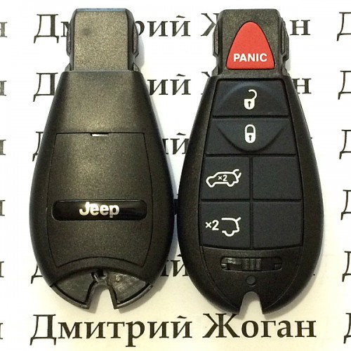 Смарт ключ для Jeep (Джип) 4 кнопки + 1 (panic), чип PCF7941, 433 MHz