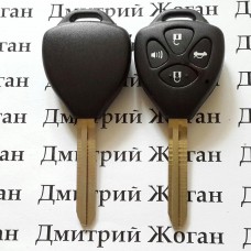           Корпус для автоключа Toyota (Тойота) 4 - кнопки, лезвие TOY43, без логотипа
