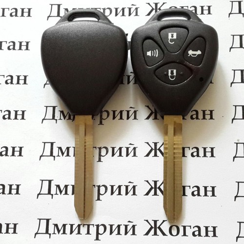           Корпус для автоключа Toyota (Тойота) 4 - кнопки, лезвие TOY43, без логотипа