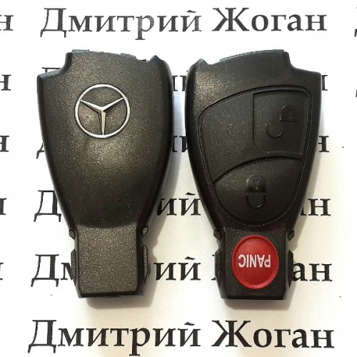 Корпус смарт ключа Mercedes (Мерсдес)  2 кнопки + 1 кнопка (panic)