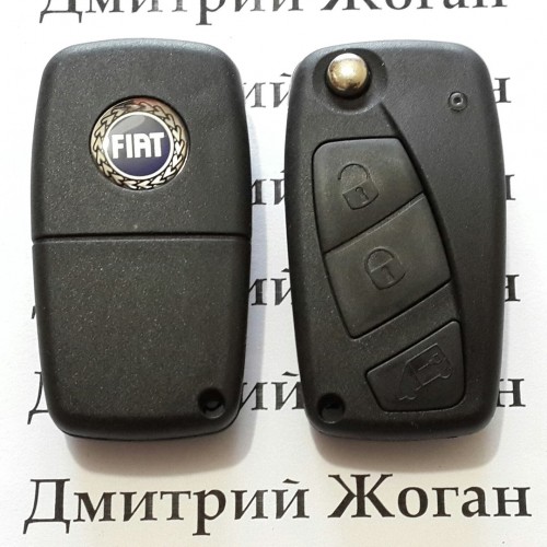    Корпус выкидного ключа для FIAT (Фиат) 3 - кнопки, с лезвием SIP22, крепление батареи сзади 