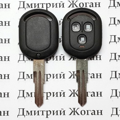 Корпус авто ключа для Chevrolet Lacetti (Шевролет лачети) 3-кнопки (вариант №1)