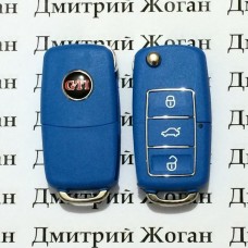 Корпус выкидного автоключа для VOLKSWAGEN Golf GTI (Фольксваген) 3 - кнопки,лезвие HU66,HU49