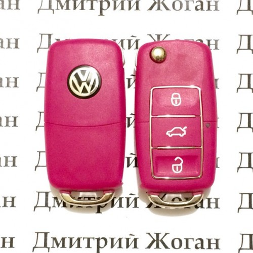 Корпус выкидного автоключа для VOLKSWAGEN (Фольксваген) 3 - кнопки,лезвие HU66,HU49