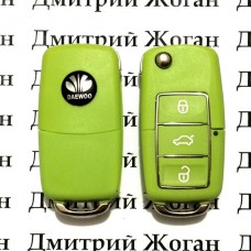 Корпус выкидного ключа Daewoo Leganza, Matiz, Lanos (Дэу Ланос, Леганза, Матиз) 3 - кнопки (салатовый)