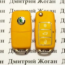 Корпус выкидного автоключа для SKODA (шкода) 3 - кнопки, лезвие HU66, HU49