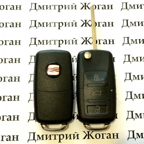 Корпус выкидного ключа для Seat (сеат) 3 - кнопки, лезвие HU66