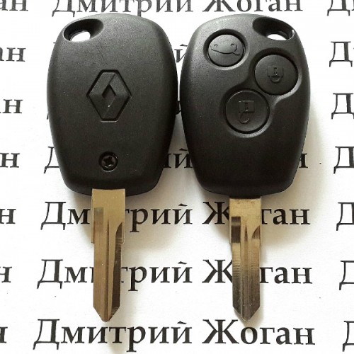 Автоключ для RENAULT (Рено) 3 кнопки, лезвие VAC 102, с чипом ID 46 (PCF 7947), 433 MHz